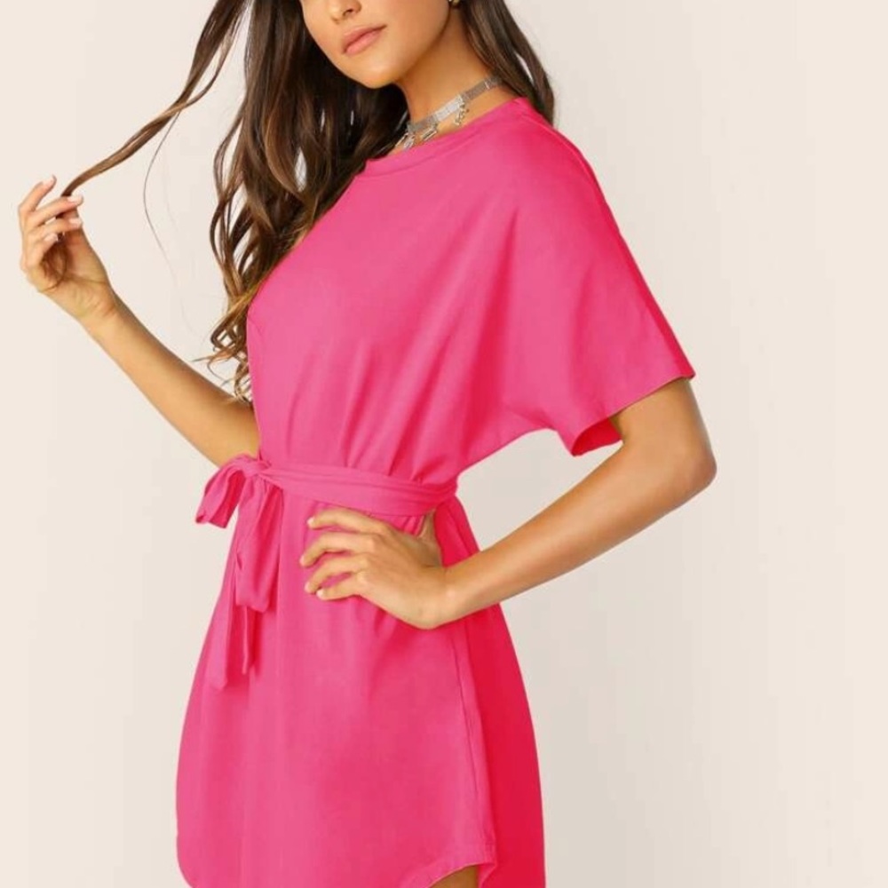 Pink Belted Dress